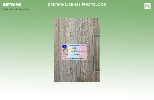 Модерен стил Хрватска возачка дозвола присутен преден шаблон со фото изглед